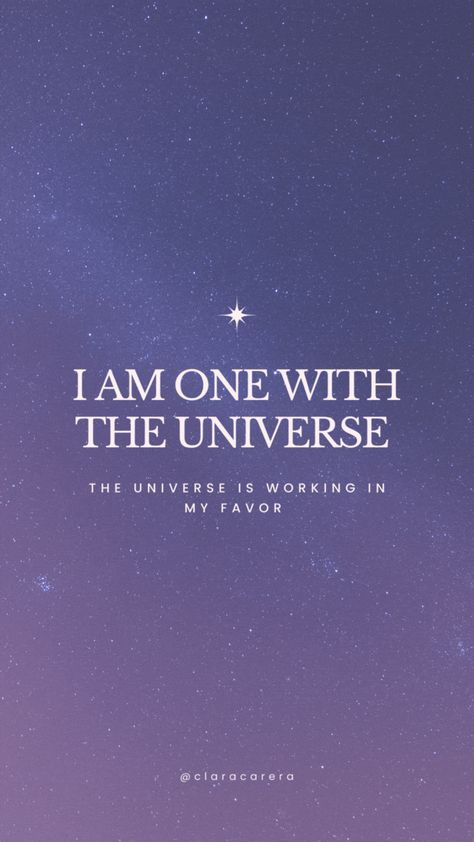 morning affirmation: i am one with the universe, the universe is working in my favor Universe Is In My Favor, Thank U Universe, I Am The Universe, One With The Universe, Dear Universe, Abundance Manifestation, Universe Love, Vision Board Affirmations, Morning Affirmations