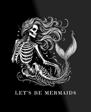 Goth Mermaid Art, Gothic Mermaid Tattoo, Mermaid Skeleton Tattoo, Pirate Embroidery, Siren Creature, Vintage Mermaid Tattoo, Eyeball Drawing, Goth Mermaid, Gothic Mermaid