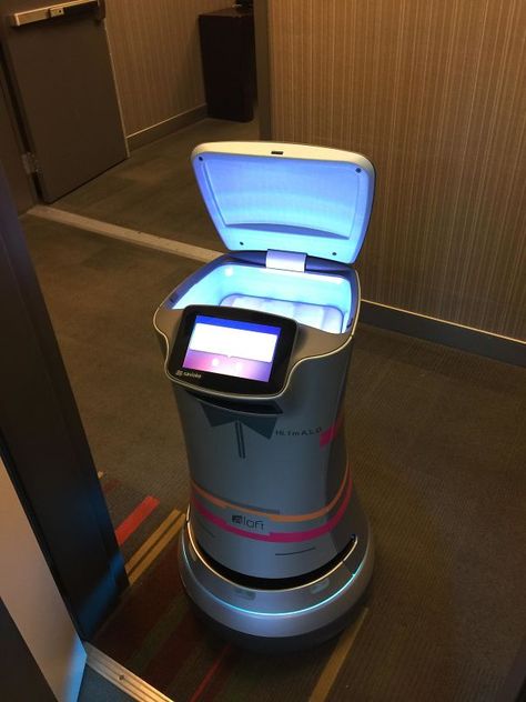 This Robot Delivered A Roll Of Toilet Paper To My Hotel Room In Cupertino Service Robot, Elevator Buttons, Solar Charger Portable, Amazing Showers, Hotel Pillows, Coffee Store, Hotel Amenities, Rubik's Cube, Pet Fish