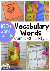 Learning New Vocabulary Words Pack - comic strip style - 100+ vocabulary word cards included - This Reading Mama Vocabulary Journal, Vocab Activities, Vocabulary Strategies, New Vocabulary, Reading Vocabulary, Vocabulary Instruction, Teaching Vocabulary, New Vocabulary Words, Vocabulary Lessons