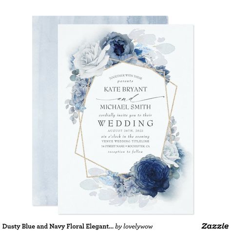 Dusty Blue And Navy, Blue Hydrangea Wedding, Blue Floral Wedding, Modern Baby Shower Invitations, Navy Blue Wedding Invitations, Navy Wedding Invitations, Navy Blue Flowers, Hydrangeas Wedding, Hydrangea Not Blooming