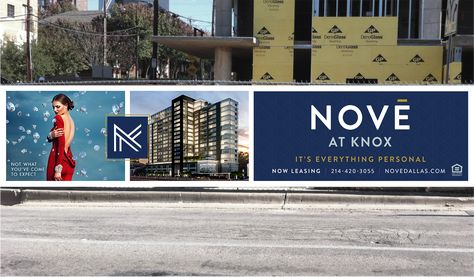 RBA's work in naming and multifamily branding for real estate developer Southern Land Company. Southern Land Company's Novē at Knox will be one of the premier high-rise living options in Dallas, Texas. . Property Advertising Design, Signage Design Outdoor Creative, Hoarding Design Advertising, Hoarding Design Creative, Outdoor Advertising Design, Construction Fence, Hoarding Design, Apartment Marketing, Property Branding . billboards design Property Advertising Design, Hoarding Design Advertising, Signage Design Outdoor Creative, Hoarding Design Creative, Signage Design Outdoor, Outdoor Advertising Design, Construction Fence, Hoarding Design, Apartment Marketing