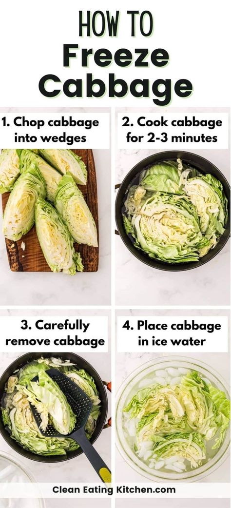 Freezing Cabbage, Clean Eating Salads, Cooked Cabbage, Holistic Health Remedies, Dairy Free Options, Cabbage Recipes, Eating Recipes, Food Dessert, Preserving Food