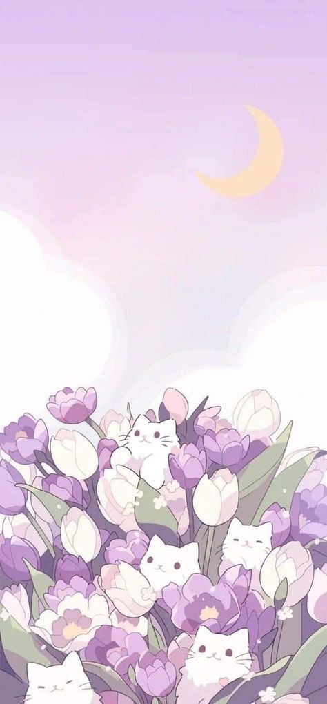 Cute Simple Wallpapers, Cool Wallpapers Art, Dessin Adorable, Pretty Wallpapers Backgrounds, Kawaii Wallpaper, Cat Wallpaper, Cute Backgrounds, Purple Wallpaper, Cute Wallpaper Backgrounds