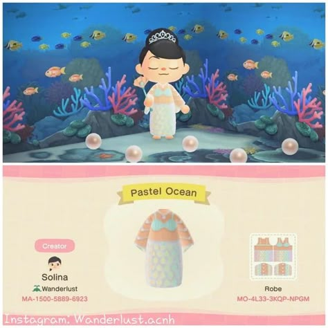 Acnh Mermaid, Mermaid Princess Dress, Animal Crossing Funny, Animal Crossing Qr Codes Clothes, Animal Crossing Characters, Qr Codes Animal Crossing, Animal Crossing Villagers, Mermaid Diy, Mermaid Outfit