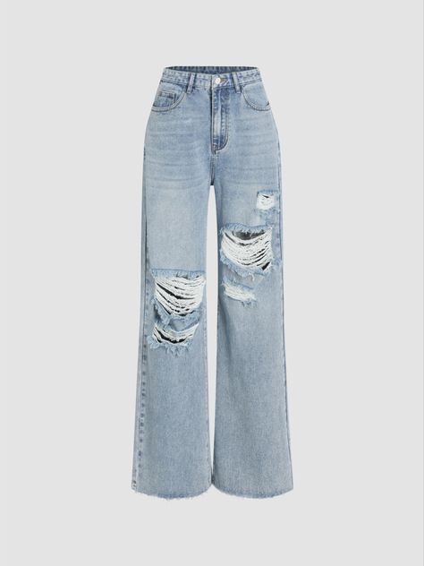 Ripped Straight Leg Jeans, Live House, Denim Patterns, Easy Trendy Outfits, Y2k Outfits, Clothing Details, Trendy Clothes For Women, Solid Clothes, Denim Design