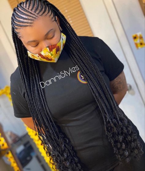 Half Box Braids Half Cornrows, Cornrows In The Front Box Braids In Back, Half Cornrows, Lemonade Braids Hairstyles, Natural Braided Hairstyles, Individual Braids, Big Box Braids Hairstyles, Feed In Braids Hairstyles, African Hair Braiding Styles