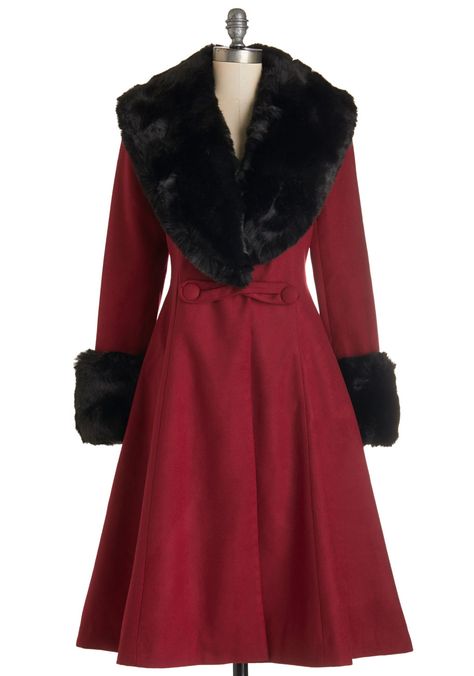 Outerwear - Bundled in Bliss Coat Fancy Places, Christmas Fairytale, 1940s Coat, Doctor Zhivago, Christmas Coat, Red Clothing, Red Fur, Fur Coat Vintage, Vintage Coats