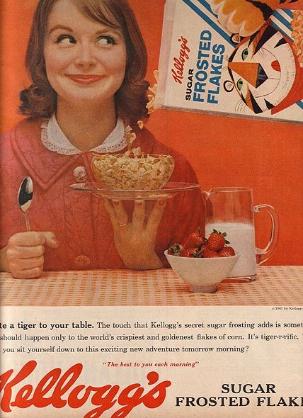 #kelloggs #cereal #breakfast #vintage #frosties Turkey Noodle Soup, Kellogg's Corn Flakes, Woman Eating, Sugar Frosting, Cream Of Celery Soup, Canned Goods, Vintage Food, Campbell Soup, Corn Flakes