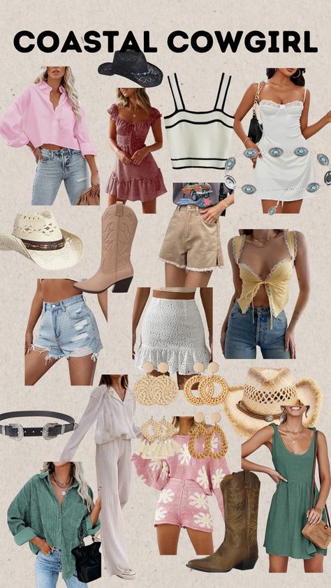 coastal cowgirl, coastal cowgirl inso, summer inspo, cowgirl, coastal, clothing finds, clothing inspo Coastal Cowgirl Night Out, Rts Outfit, Coastal Cowgirl Outfits Concert, Coastal Cowgirl Bachelorette Outfits, Coastal Cowboy Outfit, Coastal Cowgirl Nails, Coastal Cowgirl Festival Outfit, Spring Coastal Cowgirl, Coastal Cowgirl Aesthetic Outfits