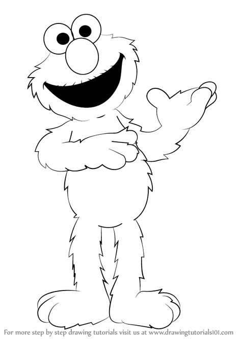 How to Draw Elmo from Sesame Street step by step, learn drawing by this tutorial for kids and adults. Sesame Street Cartoon, Cartoon Characters Drawing, Graffiti Art Drawings, Elmo Coloring Pages, Street Cartoon, Black Line Drawing, Elmo World, Sesame Street Birthday Party, Elmo Party