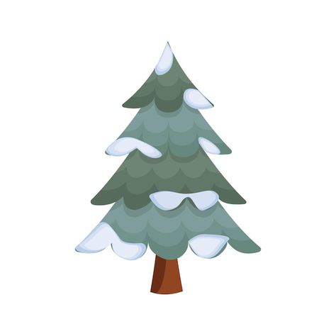 Vector pine tree with snow in winter vec... | Premium Vector #Freepik #vector Pine Trees With Snow, Winter Tree Illustration, Tree With Snow, Winter Vector, Snow Nature, Tree Outline, Christmas Tree Drawing, Simple Tree, January 2025