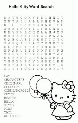 HELLO KITTY COLORING: HELLO KITTY ACTIVITY SHEETS Hello Kitty Crossword, Hello Kitty Activity Sheets, Sanrio Activity Sheet, Sanrio Activities, Hello Kitty Activities, Games To Print, Hello Kitty Word Search, Little Spaces Ideas Activities, Hello Kitty Coloring Sheets