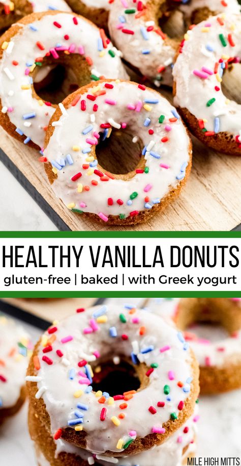 Healthy Donuts Recipe, Protein Donuts, Healthy Donuts, Baked Donut Recipes, Breakfast Easy, Gluten Free Breakfast, Quick Dessert, Gluten Free Donuts, Vanilla Flavor