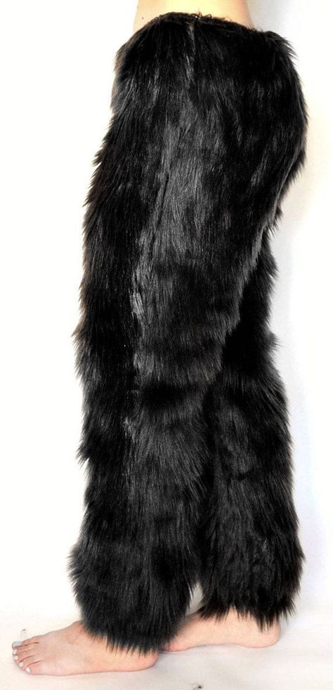 Fur Pants, Black Cat Costume, Costume Pants, Fur Costume, Black Cat Costumes, Fringe Pants, Jeans Street Style, Matching Costumes, Black Cat Print