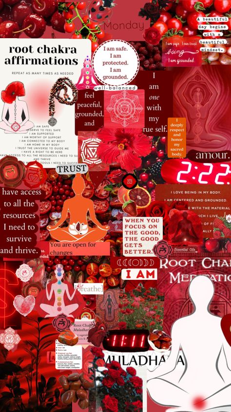 #rootchakra 7 Chakras Wallpaper Iphone, Chakras Wallpaper, Chakra For Beginners, Muladhara Chakra, Chakra Healing Meditation, Beautiful Monday, Root Chakra Healing, I Am Affirmations, I Am Worthy