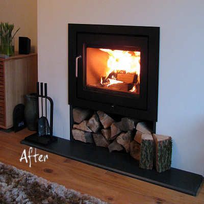 Inset Log Burners, Contemporary Fireplace Decor, Wood Burner Fireplace, Wood Burning Stoves Living Room, Log Burner Living Room, Log Burner Fireplace, Contemporary Fireplace Designs, Wood Burning Fireplace Inserts, Inset Fireplace