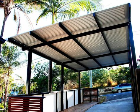 Bench Seating Outdoor, Carport Design, Shed Roof Design, Modern Carport, Small House Design Philippines, Carport Ideas, Car Ports, House Awnings, Outdoor Bench Seating