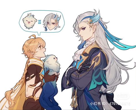 art credits: suspicious_dish Neuvilette Otter, Genshin Otter Fontaine, Aether X Neuvillette, Genshin Otter, Neuvillette Otter, Women White Dress, White Dress Lace, Honkai Impact 3rd, 웃긴 사진