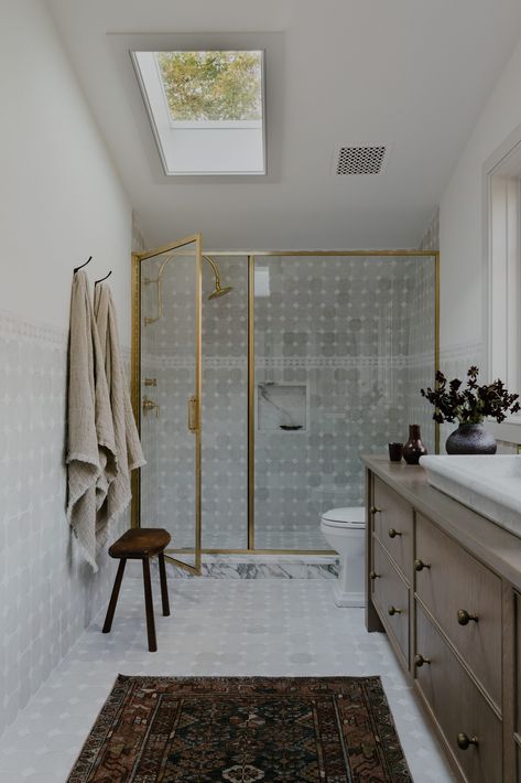 An Upstate New York Barn Turned Chic Office Space - The Interior Collective Soho House Bathroom, Beautiful Office Spaces, Chic Office Space, Inset Cabinetry, Sofa Wood Frame, Natural Wood Flooring, Barn Renovation, Beautiful Office, Bathroom Suite