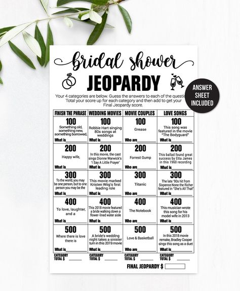 Bridal Shower Jeopardy / Bridal Shower Game / Bridal Jeopardy Game / Bridal Shower Feud / Bridal Shower Trivia / Jeopardy / Bridal Feud - Etsy Bridal Shower Jeopardy, Bridal Jeopardy Game, Bridal Shower Trivia, Baby Shower Jeopardy, Bridal Jeopardy, Baby Trivia, Jeopardy Game, Fun Bridal Shower Games, Couple Wedding Shower