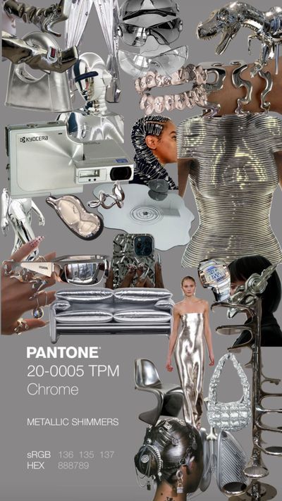 Check out justalisa_'s Shuffles #silver #metallics #metallicfasion #fashioninspo #metallicaesthetic #cybercore #cyberchic #fashion #chrome #chromehearts @justalisa_ Chrome Fashion Aesthetic, Futuristic Fashion Moodboard, Silver Futuristic Fashion, Metaverse Photoshoot, Metallic Cybercore, Chrome Photoshoot Ideas, Chromatic Aesthetic, Silver Moodboard, Chrome Outfits