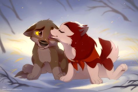 Jenna and Balto - puppy kiss by Oha on DeviantArt Jenna Balto, Balto And Jenna, Balto Film, Cartoon Characters As Humans, Puppy Sketch, Dog Movies, Puppy Kisses, Cute Disney Drawings, Wolf Spirit Animal