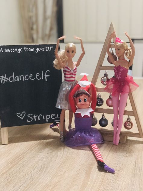 Elf On The Shelf Dance Recital, Elf Ballerina Ideas, Dancing Elf On The Shelf, Elf On The Shelf Dance Party Idea, Elf On The Shelf Ideas Dance Studio, Ballet Elf On The Shelf, Elf On The Shelf Dance Party, Elf On The Shelf Dance Ideas, Elf 2023