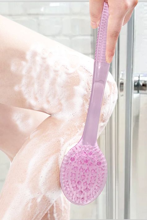 AMERWASH PLUS Bath Body Brush for Shower, 14 inches Long Handle, 2 Packs Bath Scrubber Skin Exfoliation Bath Shower Body Brushing Pink Bangkok University, Bathing Products, Body Exfoliating, Bath Scrubs, Shower Brush, Back Scrubber, Branded Outfits, Shower Scrubber, Body Brush