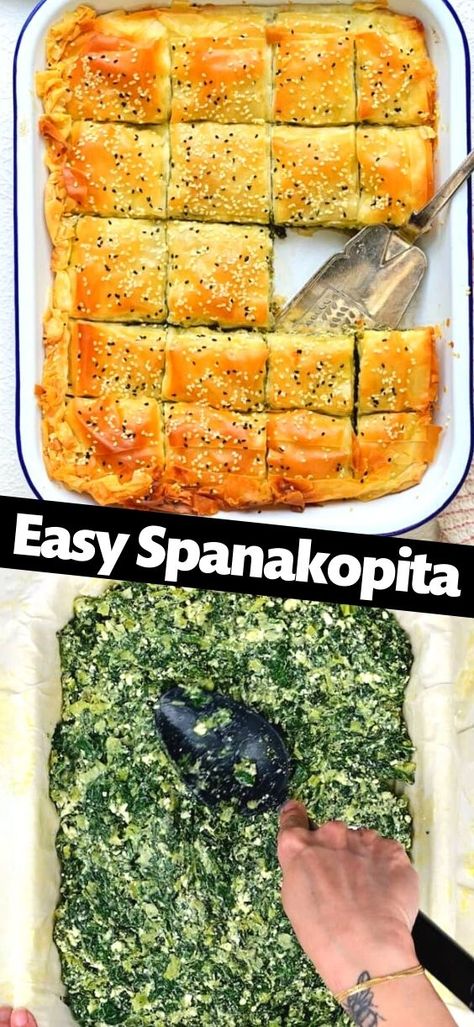 Easy Spinach Spanakopita, Spinach Feta Filo Pastry, Spinach Fetta Filo, Spinach And Feta Filo Parcels, Greek Feta And Spinach Pie, Greek Spinach And Feta Filo Pie, Spinach Pies Greek, Greek Spinach Pie Spanakopita Easy, Spinach And Feta Spanakopita