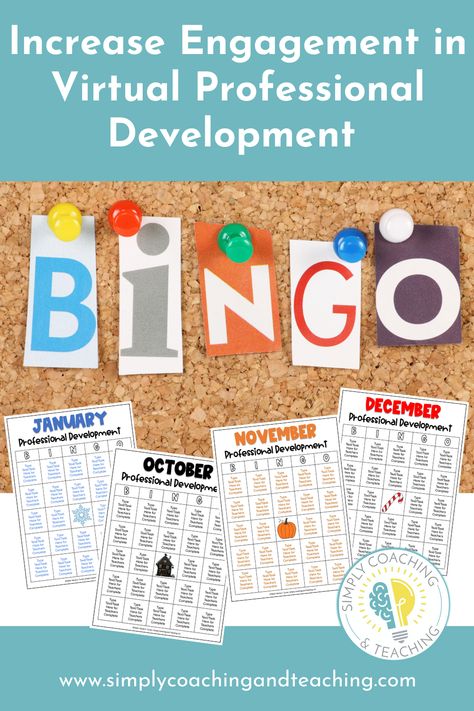 BINGO Boards for Engaging Professional Development - Simply Coaching & Teaching Professional Development For Teachers, Out Of My Comfort Zone, Instructional Coaching, Bingo Board, School Leader, New Normal, Best Pens, Increase Engagement, School Counseling