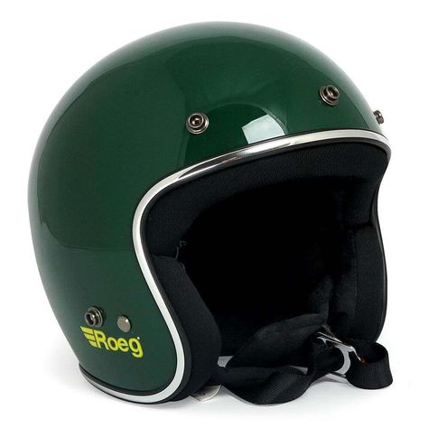 Roeg Jett Helmet - Gloss Green Open Face Motorcycle Helmets, Roland Sands Design, Roland Sands, New Helmet, Bike Shed, Deus Ex Machina, Ex Machina, Motorcycle Gear, Stuffed Shells