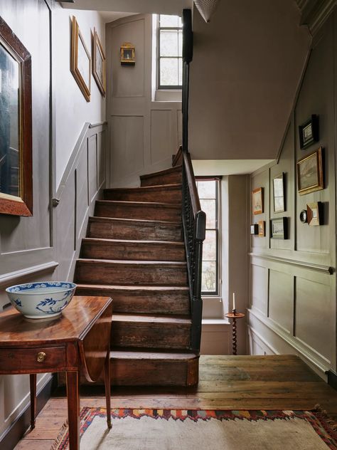 Weavers Cottage, Cottage Front Yard, Hallway Panelling, The Grit And Polish, Grit And Polish, Penny Tile Floors, Cedar Shake Siding, Georgian Colonial, Kitchen Vibes