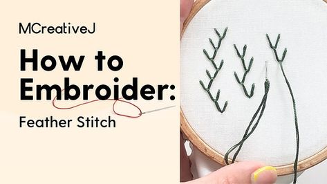 How to Embroider: Feather Stitch- Video and Step by Step Tutorial Stitch Videos, Embroidery Video, Feather Stitch, Embroidery Stitch, Embroidery Videos, Hand Embroidery Stitches, Diy Embroidery, Embroidery Stitches, Hand Embroidery