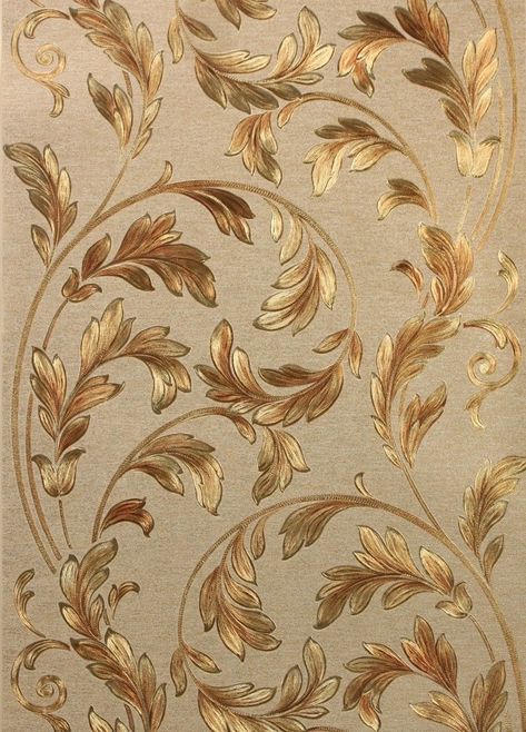 Luxury Wallpaper Texture Seamless, Classic Wallpaper Texture, Pretty Balcony, Gold Floral Wallpaper, Mural Wallpaper Living Room, Wallpaper Texture Seamless, 1920s Wallpaper, Anaglypta Wallpaper, Floral Decoupage