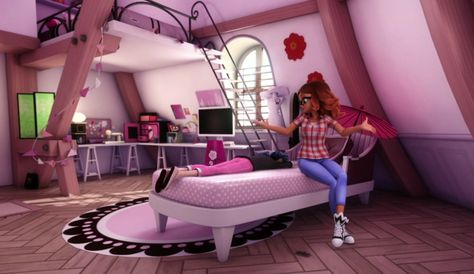 Marinette's room - Miraculous Ladybug Wiki - Wikia Ladybug Bedroom, Ladybug Room, Marinette Ladybug, Ladybug Wallpaper, Miraculous Ladybug Funny, Miraculous Ladybug Comic, Small Room Bedroom, New Room, Dream Room