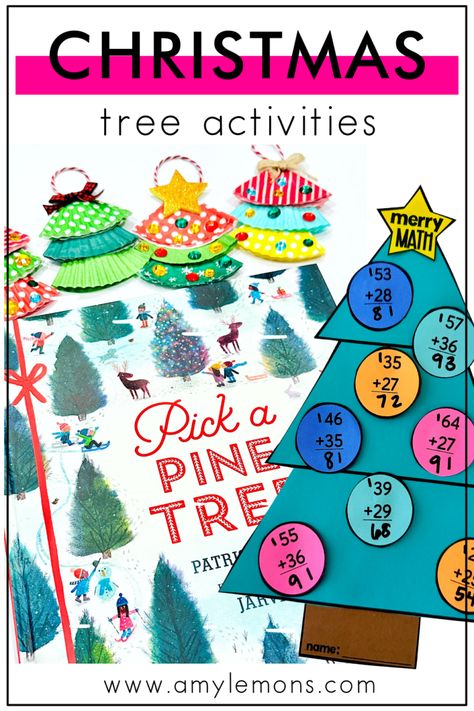 I’ve got three very simple Christmas tree activities that will add some variety, but more importantly, Christmas magic to your lesson plans during the holiday season. You can add these hands-on activities to your math, reading, and art blocks. Christmas Tree Activities, Third Grade Christmas, Tree Activities, 3 Christmas Tree, Amy Lemons, Christmas Units, Fun Christmas Activities, Christmas Artwork, Christmas Math