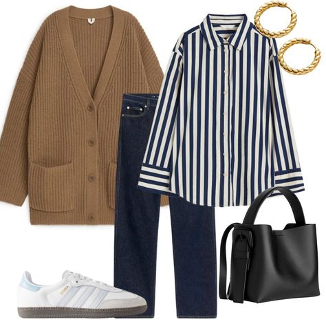 Beige And Jeans Outfit, Cardigan Blazer Outfit, Beige Jeans Outfit Winter, Outing Outfit, Smart Casual Women, Winter Fashion Outfits Casual, Casual Work Outfits, Mode Inspo, Work Outfits Women