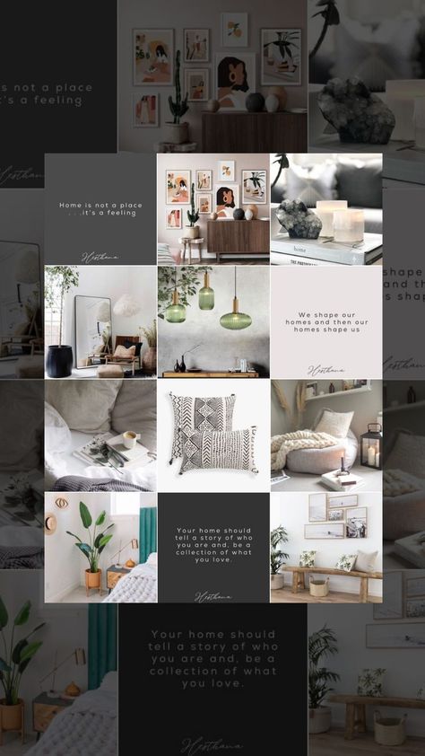 Instagram Grid Layout with home decor images Grid Inspiration, Insta Grid, Instagram Grid Layout, Grid Poster, Instagram Grid Design, Wine Ideas, 2023 Printable, Insta Layout, Instagram Plan