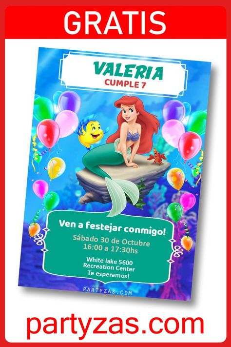 Invitación La Sirenita Digital GRATIS. Crea tu invitación de Cumpleaños de La Sirenita con esta Plantilla Editable Gratis.
Visita Partyzas para ver más opciones. Mermaid Template, Little Mermaid Invitations, Mermaid Party Invitations, Mermaid Invitation, Card Edit, Ill Wait For You, Virtual Card, Mermaid Invitations, Mermaid Birthday Invitations