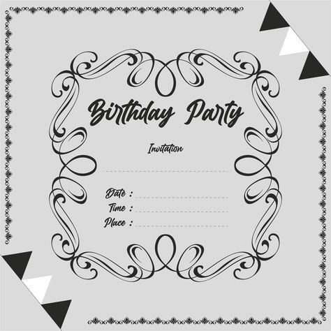 Birthday Invention Card Template, 16 Birthday Party Invitation Ideas, Cute Birthday Party Invitations, Birthday Invitations Black And White, Birthday Invation Template, Happy Birthday Invitation Card Design, Pozivnice Za Rodjendan Za Printanje, Birthday Card Templates Printable Free, Invations Birthday