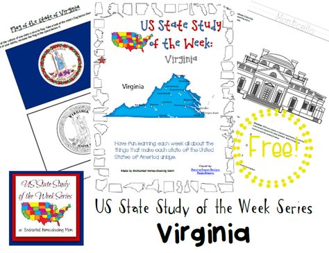 FREE Virginia State Study Geography Printables, Virginia Studies, Passports For Kids, Montessori Geography, Geography For Kids, Virginia History, Homeschool Social Studies, Elementary School Classroom, Homeschool Elementary