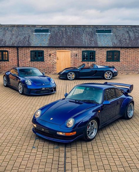 The perfect three-Porsche garage? GT3 Touring, 993 GT2, & Carrera GT at 993 Gt2, Gt3 Touring, Carrera Gt, Porsche Carrera Gt, Porsche Carrera, Porsche, Garage, Cars