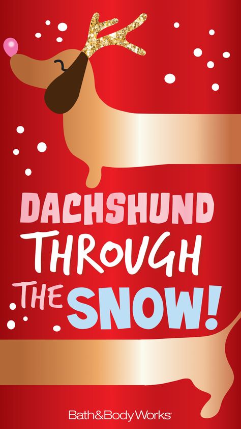 Bath & Body Works iPhone Wallpaper Dachshund through the Snow Dog Christmas Wallpaper, Dachshund Wallpaper, Snow Bath, Dachshund Through The Snow, Iphone X Wallpaper, Vs Pink Wallpaper, X Wallpaper, Christmas Dachshund, Wiener Dogs