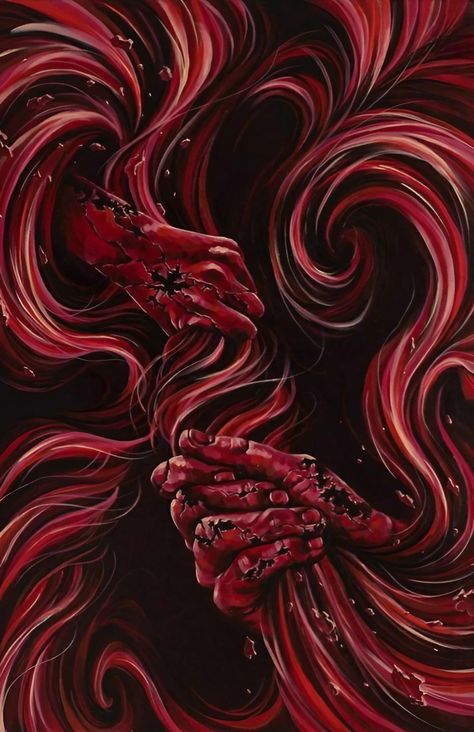 Crazy Paintings On Canvas, Jackie Liu Art, Red Acrylic Painting Ideas, Anger Drawing, Dark Abstract Art, Angry Art, Rage Art, Anger Art, Exploration Art