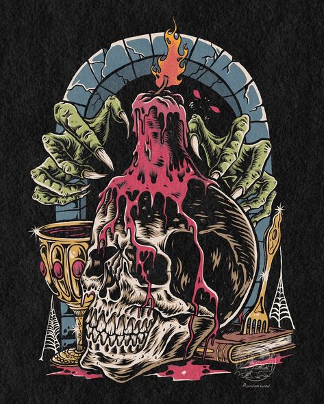 Ritual candle 🕯 🩸 💀 ❌SOLD OUT❌ #illustration #digitalillustration #artworks #skullart #skulls #grapicdesign #tshirtdesign #appareldesign #banddesign #coverdesign #theskullreserve #darkartsociety Ritual Illustration, Skull And Candle, Screaming Skull, Art Society, Selling Candles, Ritual Candles, Skull Art, Apparel Design, Cover Design