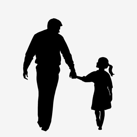 Father And Daughter Black And White, Father Daughters Drawings, Father Art Illustration, Father Figure Art, Father Daughter Wallpaper Aesthetic, Father Daughter Silhouette Tattoo, Fathers Day Drawings Ideas From Daughter, Fathers Day Painting From Daughter, Daughter And Father Art