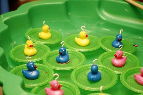 Catch a duck with a pole and find a hidden number on the bottom and win a prize! Rubber Duck Party Game, Chuck A Duck Game, Duck Pond Game Diy, Diy Duck Pond Carnival Game, Rubber Duck Trunk Or Treat, Duck Race Game, Duck Crafts For Kids, Duck Pond Game, Rubber Duck Race