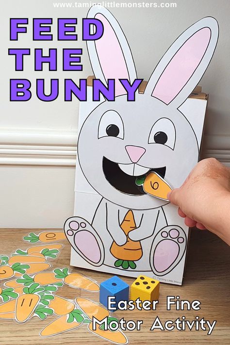 Feeding Bunny Activity, Feed The Bunny Free Printable, Feed The Bunny Printable, Easter Bunny Games, Feed Me Activity, Bunnies And Chicks Preschool Activities, Bunny Activities For Toddlers, Feed The Bunny Activity, Bunny Activities For Preschool