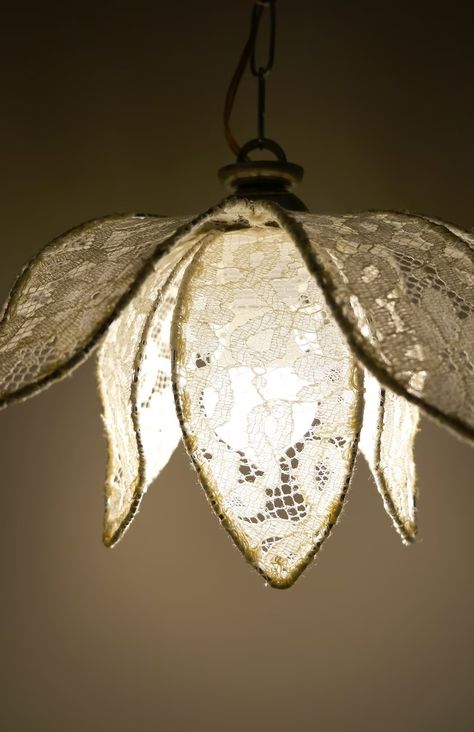 Lace Lotus Ceiling Light With Petals, Flower Art, Pendant Light Lamp, 1990s, Vintage, Lighting, Vintage - Etsy Flower Petal Lamp Shade, Flower Hanging Light, Diy Lotus Lamp, Diy Flower Light Fixture, Flower Lamp Shade Diy, Vintage Flower Lamp, Ceiling Lamp Diy, Flower Lamp Diy, Xiao Lantern